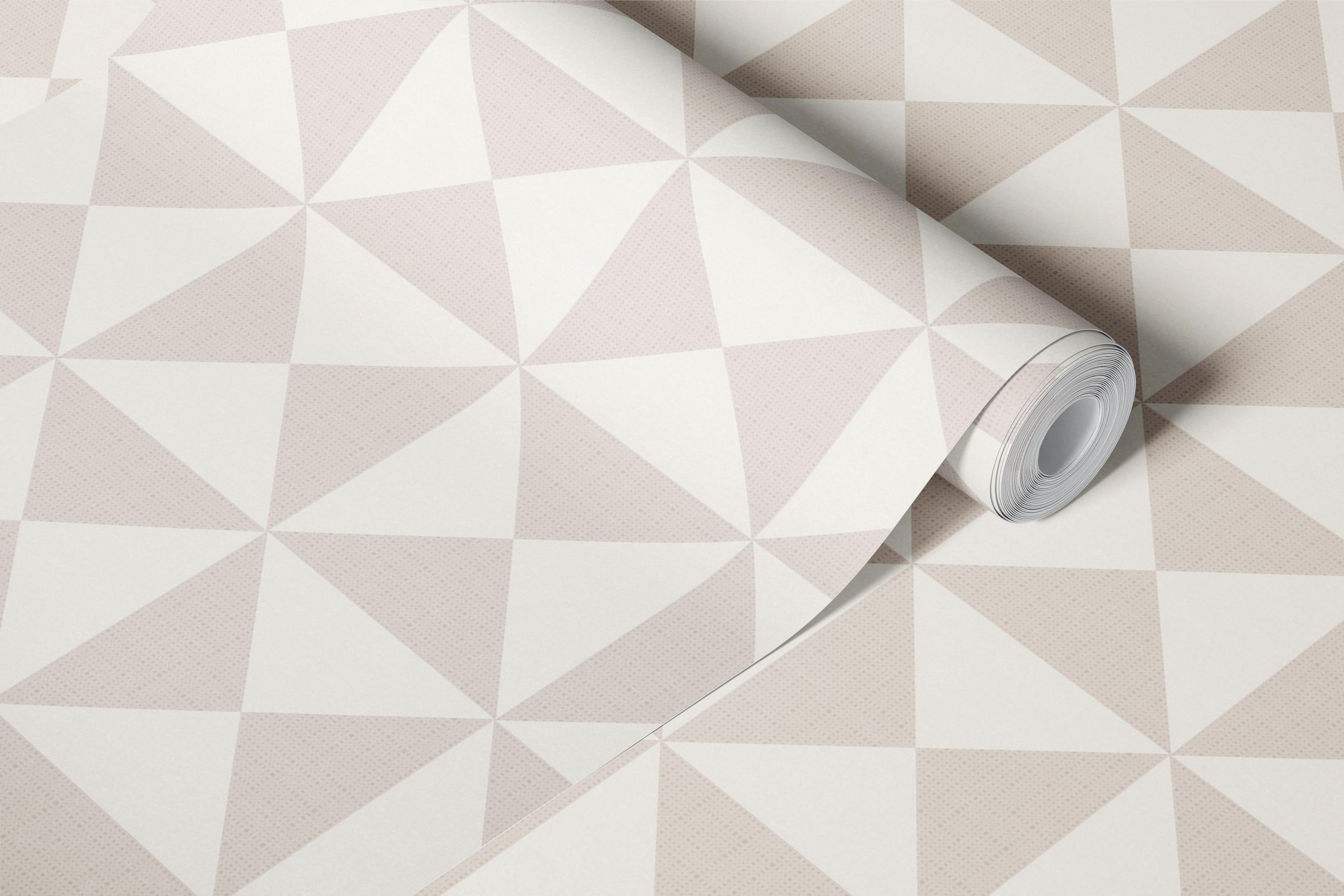 Beige geometric wallpaper in a modern room