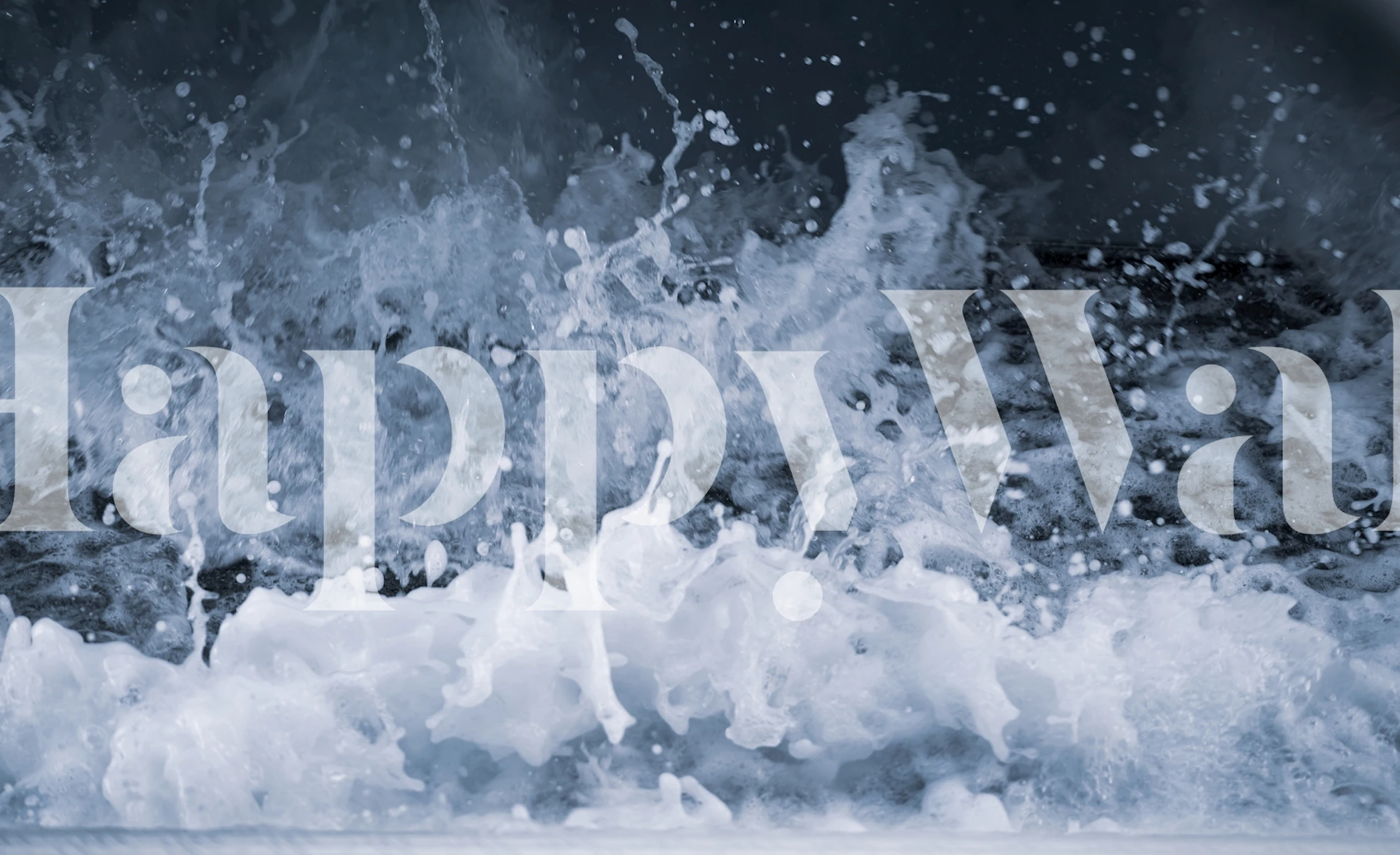 Ocean wave splash wallpaper in a room