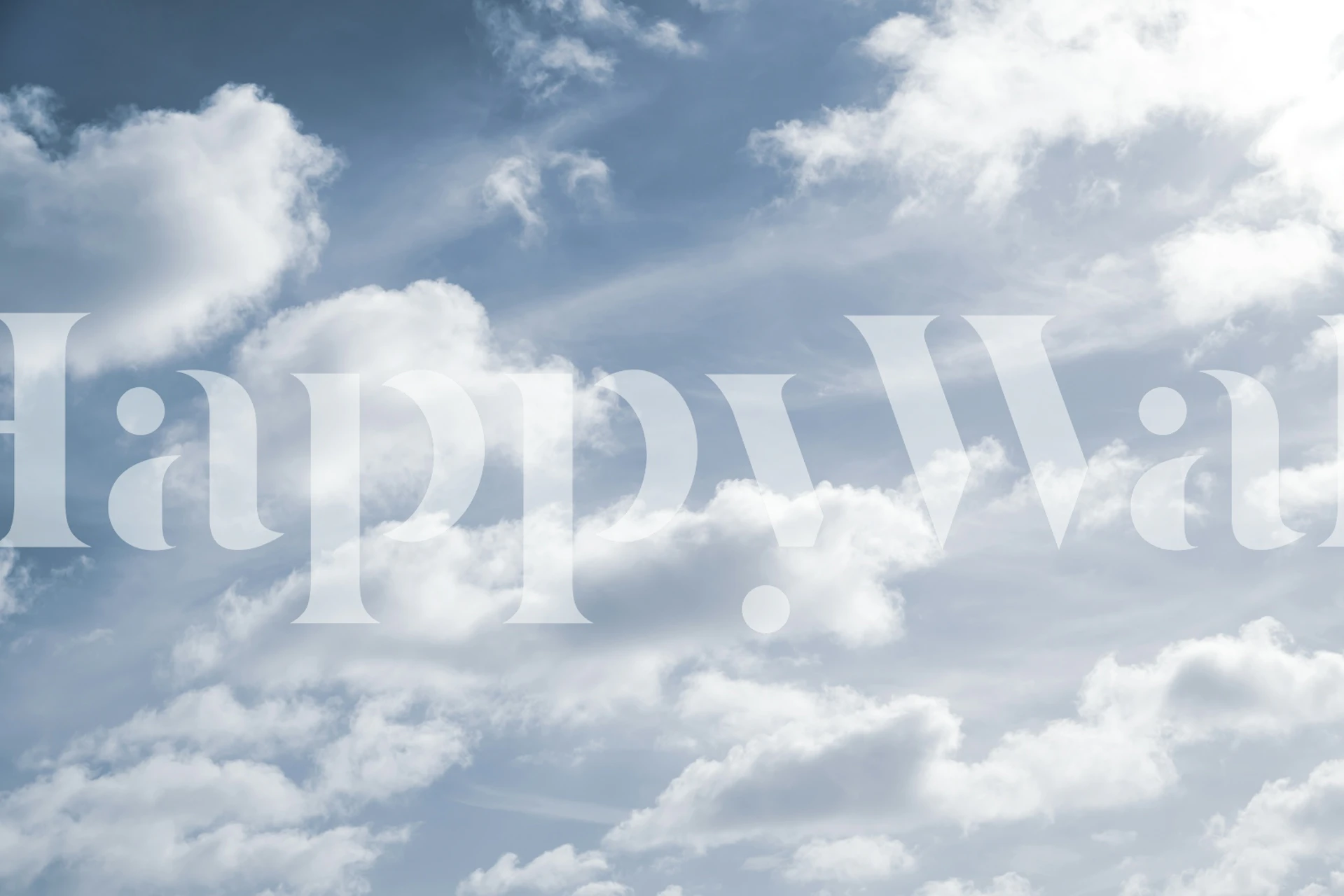Dreamy Caribbean clouds wallpaper in a room