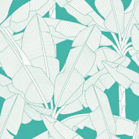 Banana Palms - Turquoise tapete