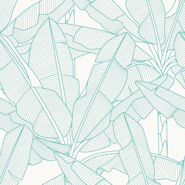 Banana Palms - Turquoise Lines