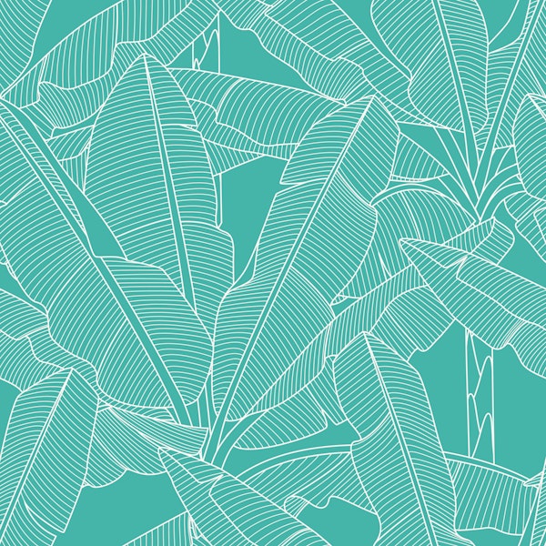 Banana Palms - White Lines Turquoise