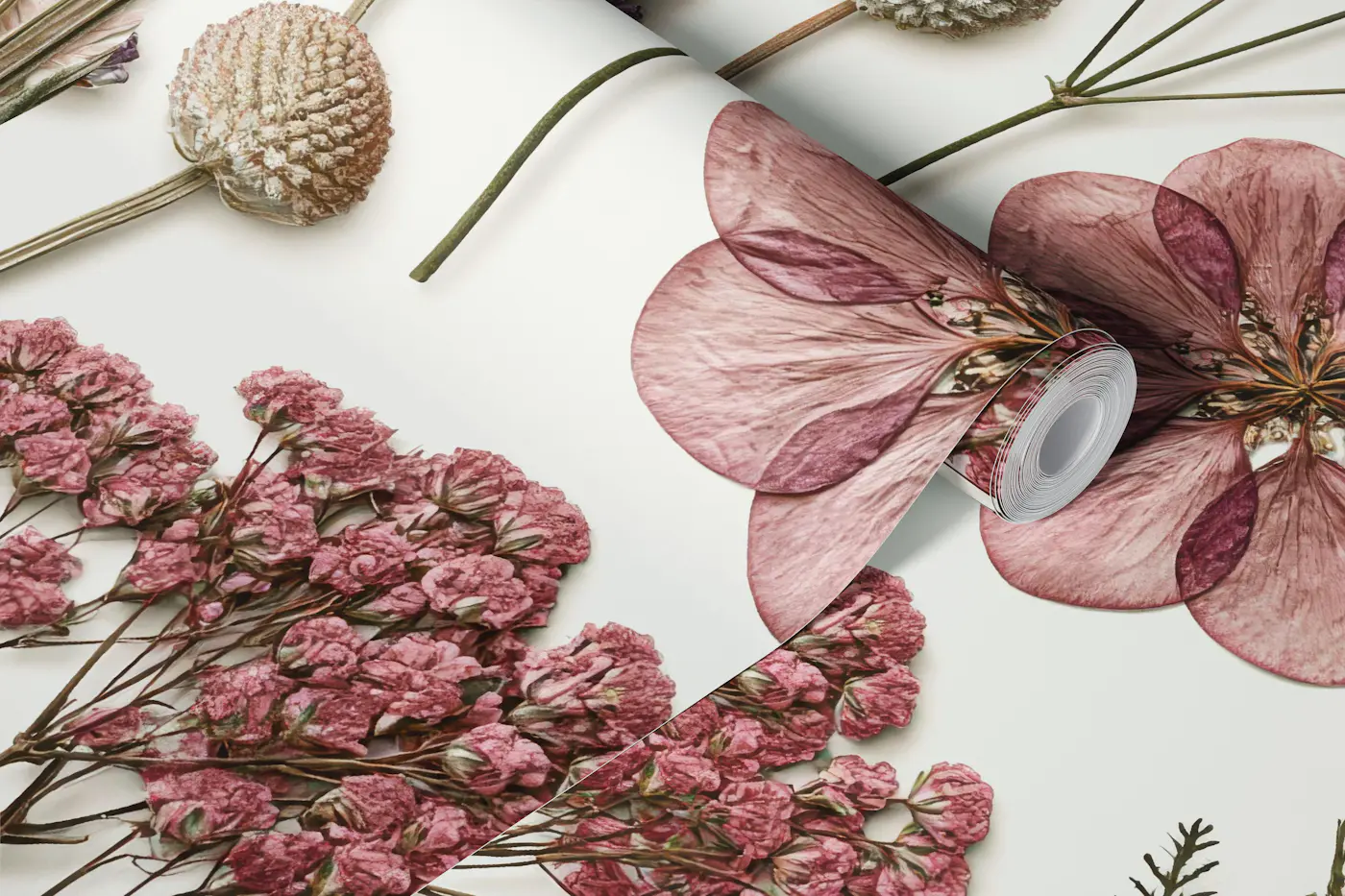 Faded Botanical Stillness wallpaper roll
