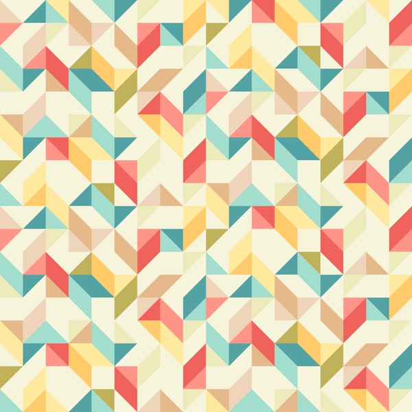 vibrant sunny geometric yellow red teal