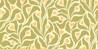 sunny Heartflowers green tapetit
