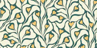 Heartflowers Teal Yellow tapeet