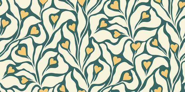 Heartflowers Teal Yellow