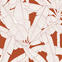 Banana Palms - Burnt Sienna wallpaper