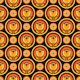 Groovy Retro Tulip Medallions Brown Yellow