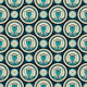 Groovy Retro Tulip Medallions Monochrome Blue