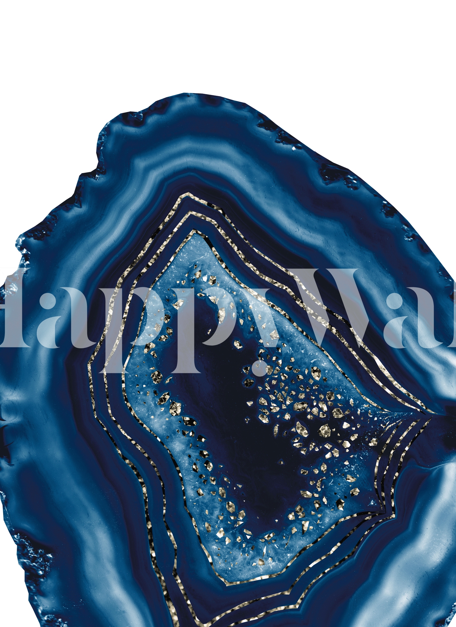 Dark Blue Agate Glam 1 Wallpaper | Happywall