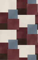Burgundy Cream Blue Squares S tapet