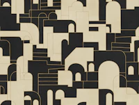 Art Deco Arch Blocks Black Velvet wallpaper