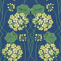 Art Nouveau Geranium Garden Trellis wallpaper