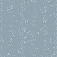 Scandi Botanical Wave Stripes - Soft Teal wallpaper