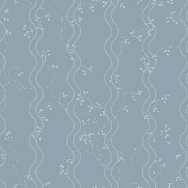 Scandi Botanical Wave Stripes - Soft Teal
