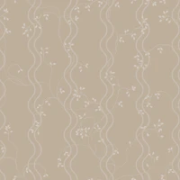 Scandi Botanical Wave Stripes - Sandy Beige wallpaper