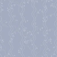 Scandi Botanical Wave Stripes - Misty Blue wallpaper