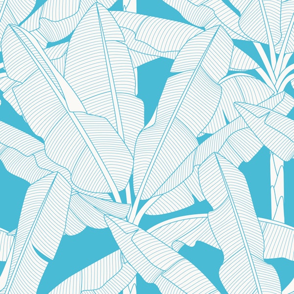 Banana Palms - Bachelor Button Blue