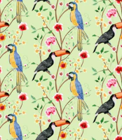 Tropical chinoiserie garden - mint tapet