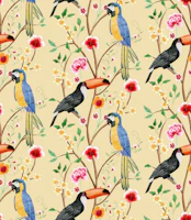 Tropical chinoiserie garden - yellow tapet