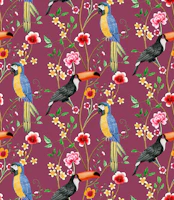 Tropical chinoiserie garden - violet wallpaper