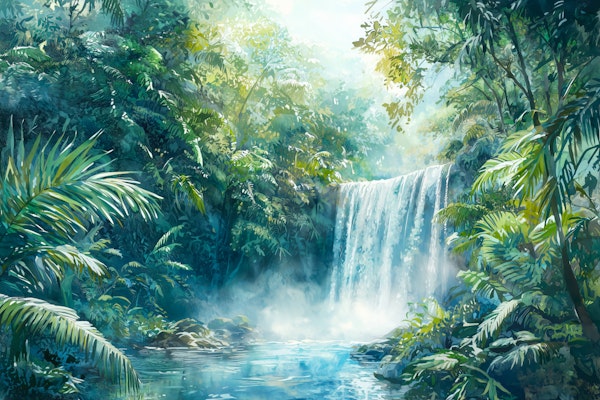 Serene Waterfall Oasis