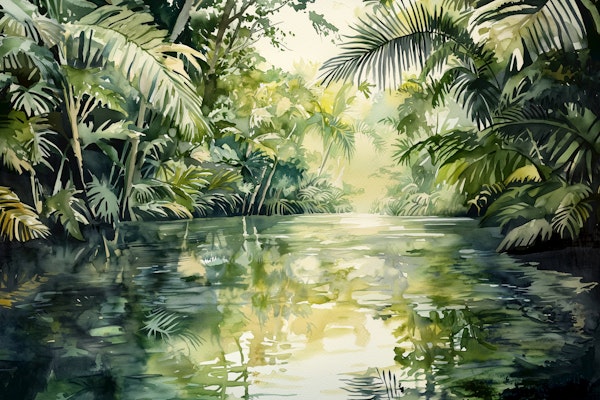 Serene Tropical River Scene