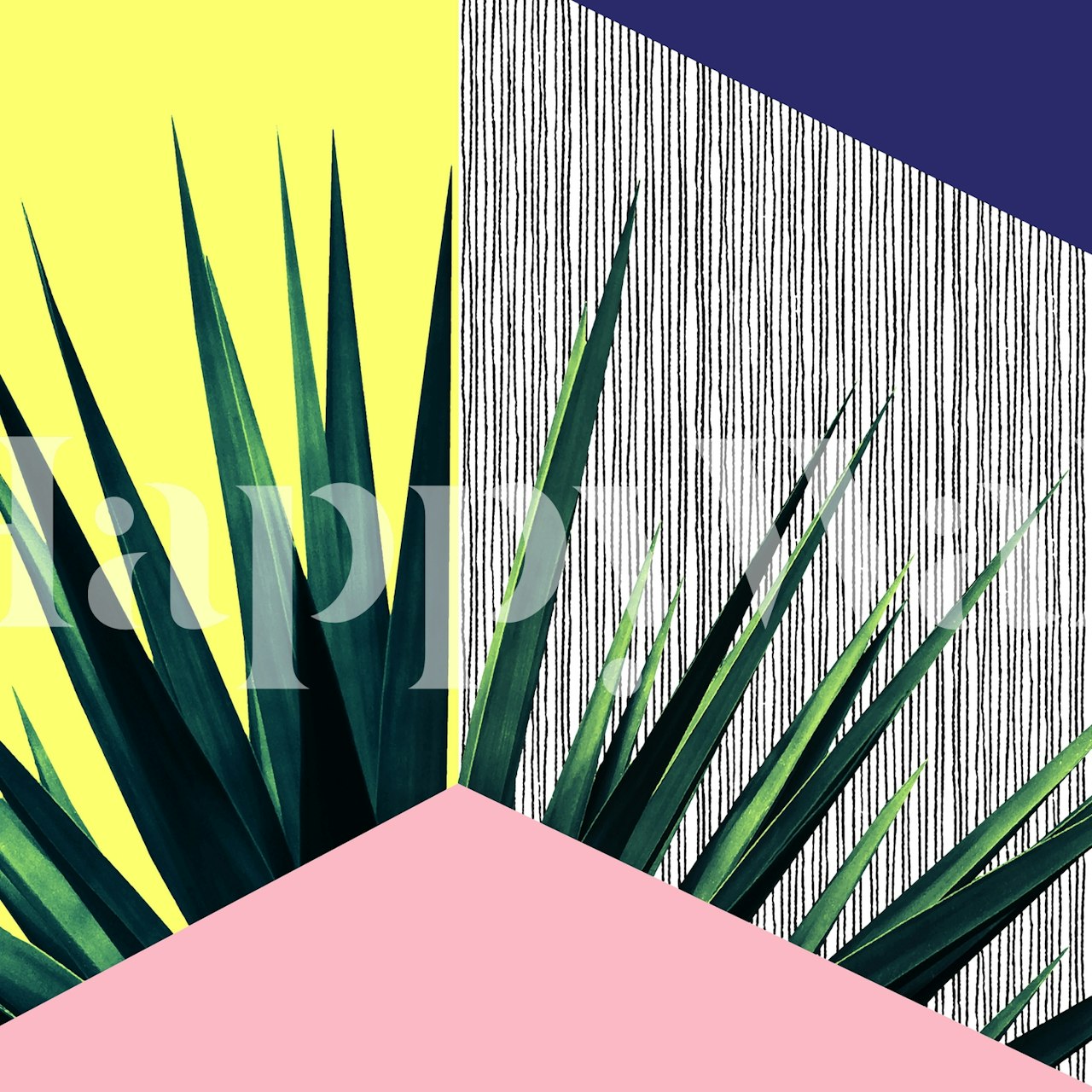 Graphic Leaves tapet i et moderne rom