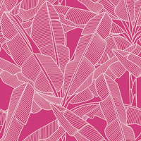 Banana Palms - White Lines Fuchsia Purple tapeta