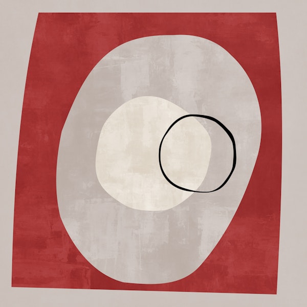 Textured Abstract Red and Cream