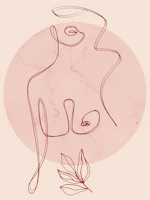 Soft Pink Minimal Line Figure tapetas