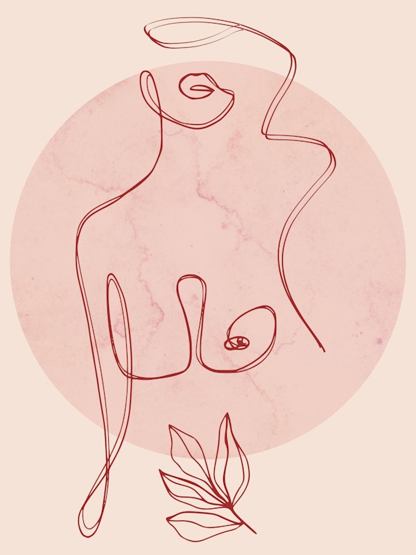 Soft Pink Minimal Line Figure