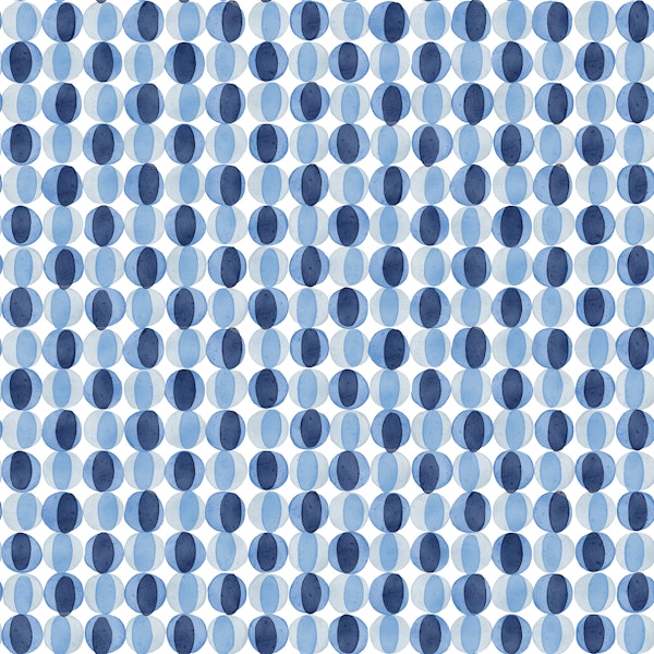 Indigo watercolor oval dot geometric