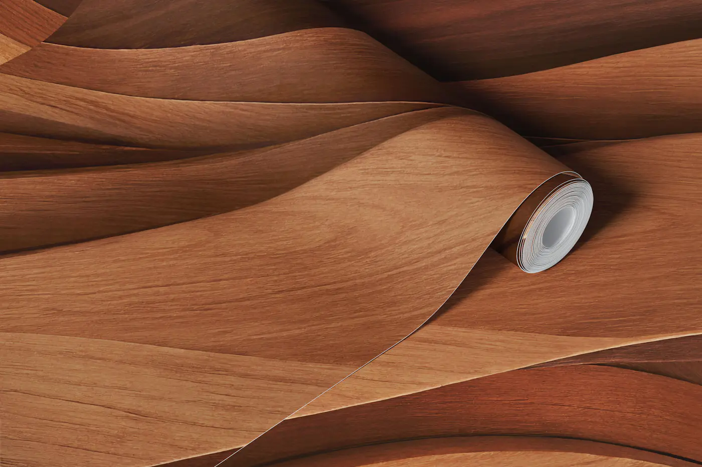 Carved Wood Swirl Waves wallpaper roll