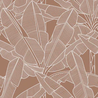Banana Palms - White Lines Mocha Mousse tapetas