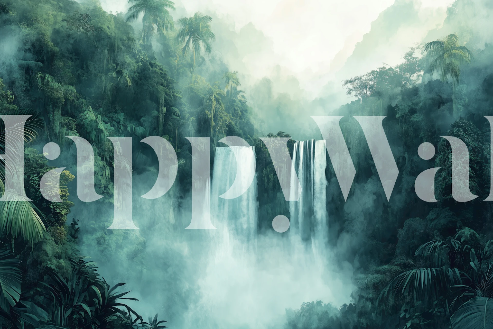 Misty Paradise Waterfalls wallpaper