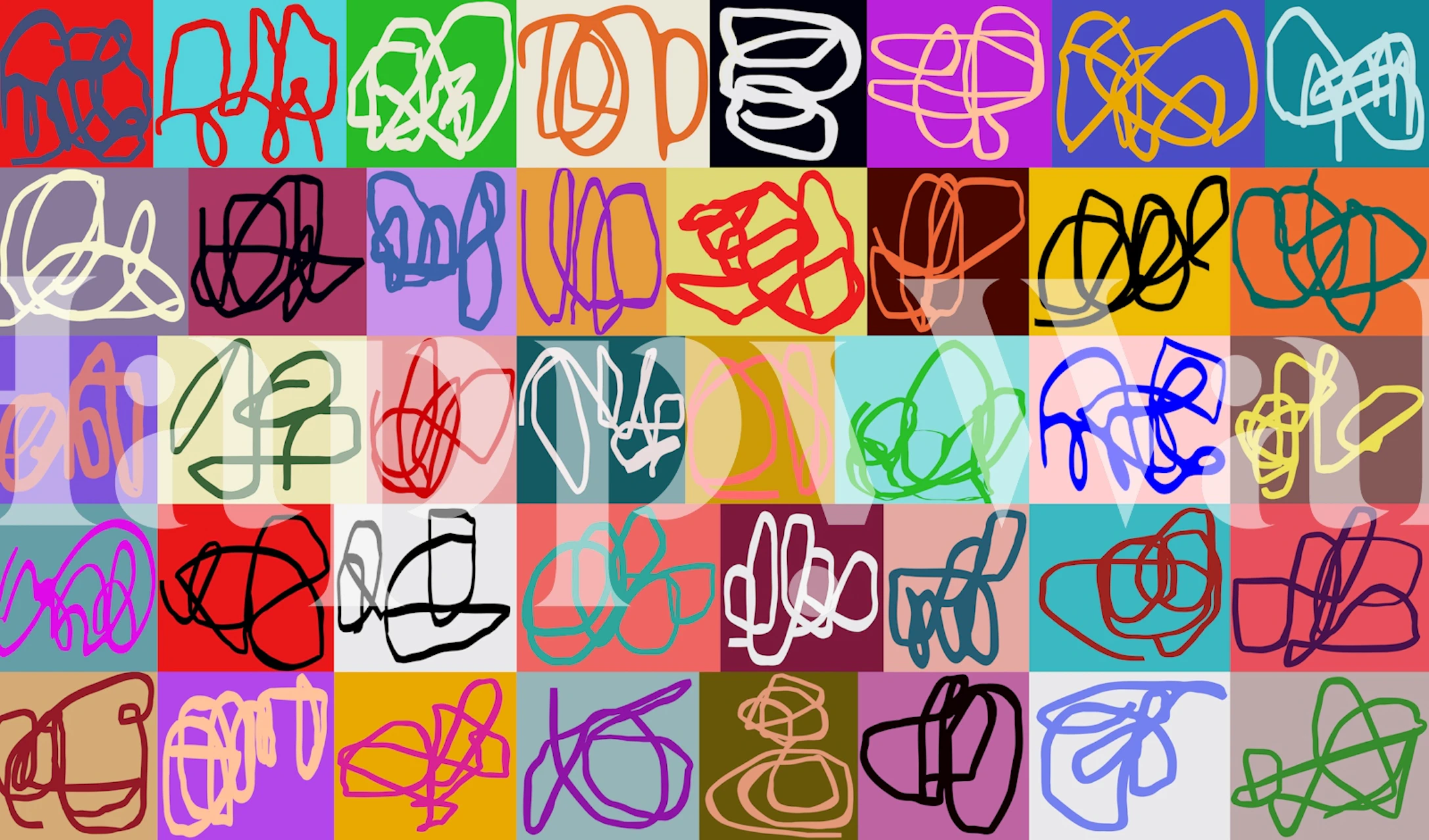 Vibrant Graffiti Squiggles papel de parede