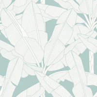 Banana Palms - Watery Blue tapet