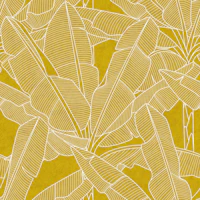 Banana Palms - White Lines Gold Textured wallpaper