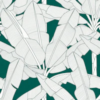 Banana Palms - Dark Green Textured tapet