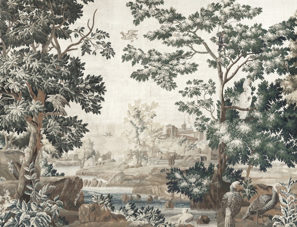 Verdure Bird Tapestry - Chestnut & Moss