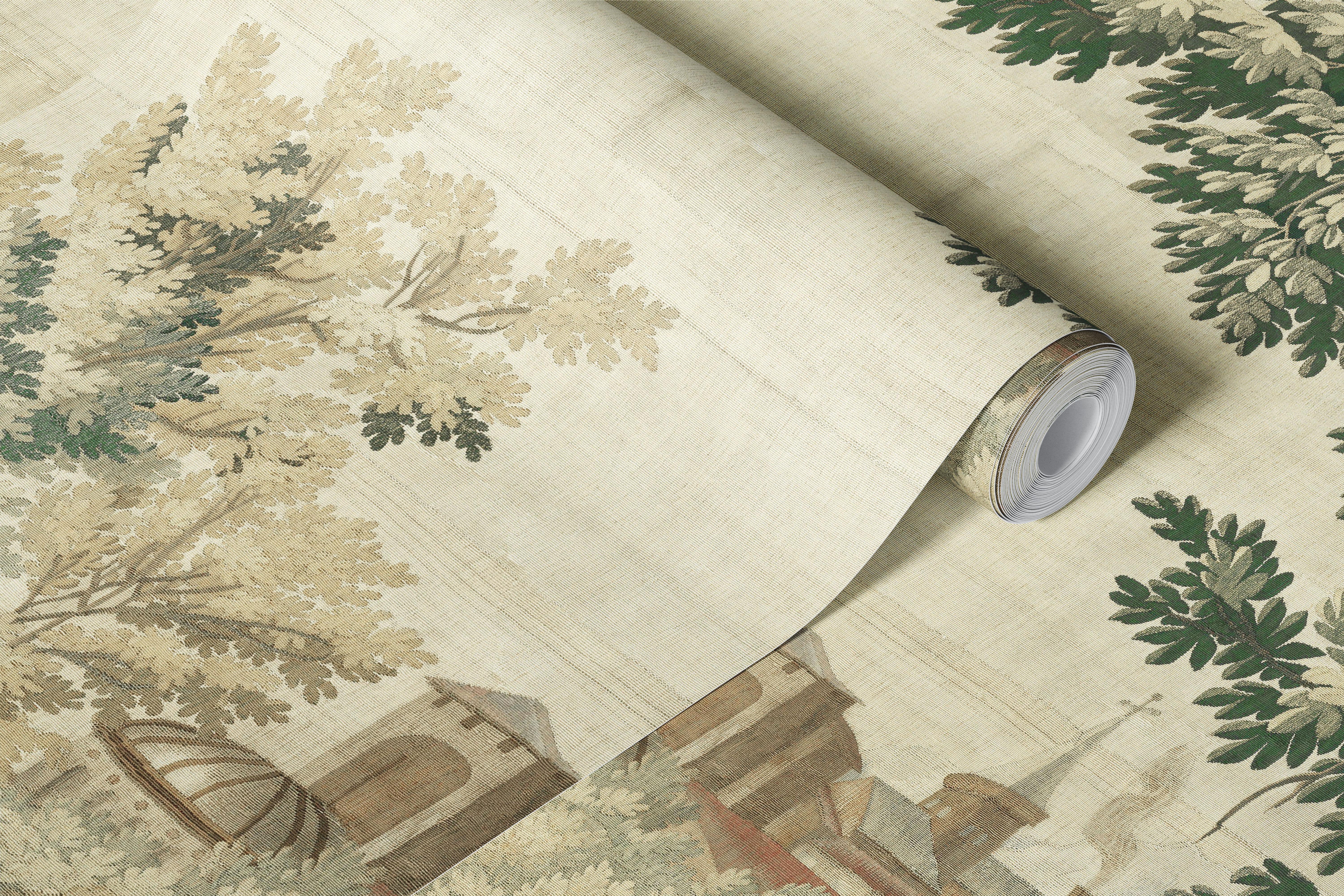 Verdure bird wallpaper in a room