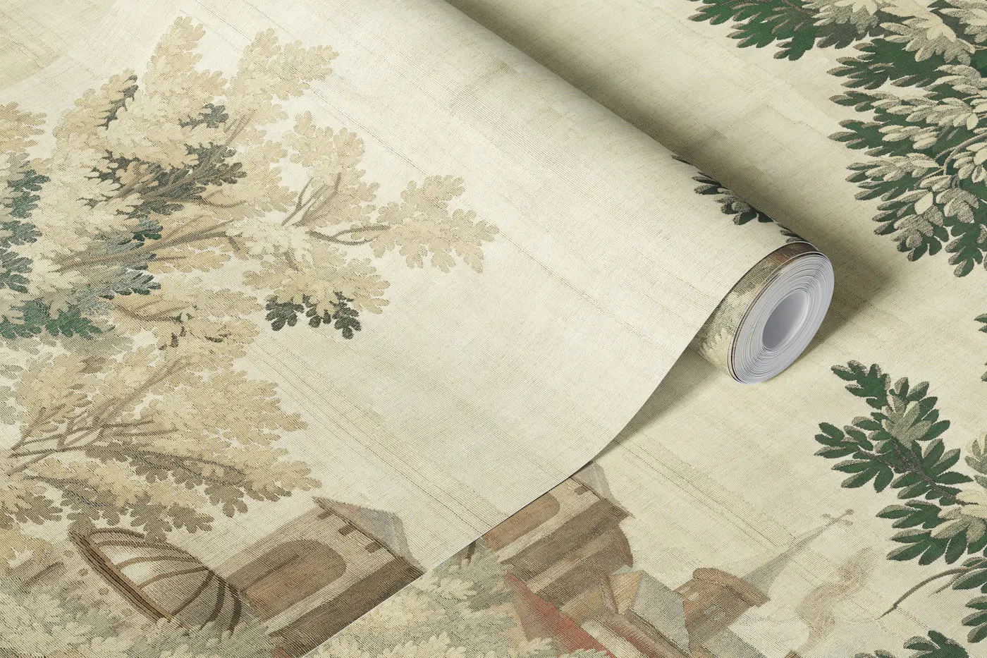 Verdure Bird Tapestry - Umber & Ivory wallpaper roll