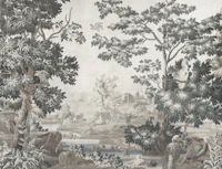 Verdure Bird Tapestry - Pearl & Mist behang