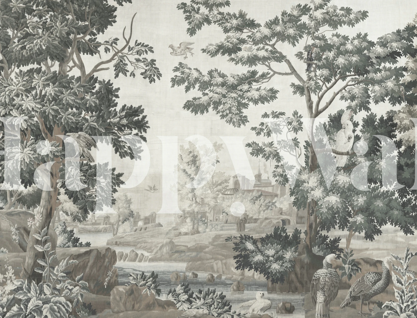 Verdure Bird Tapestry in a room setting