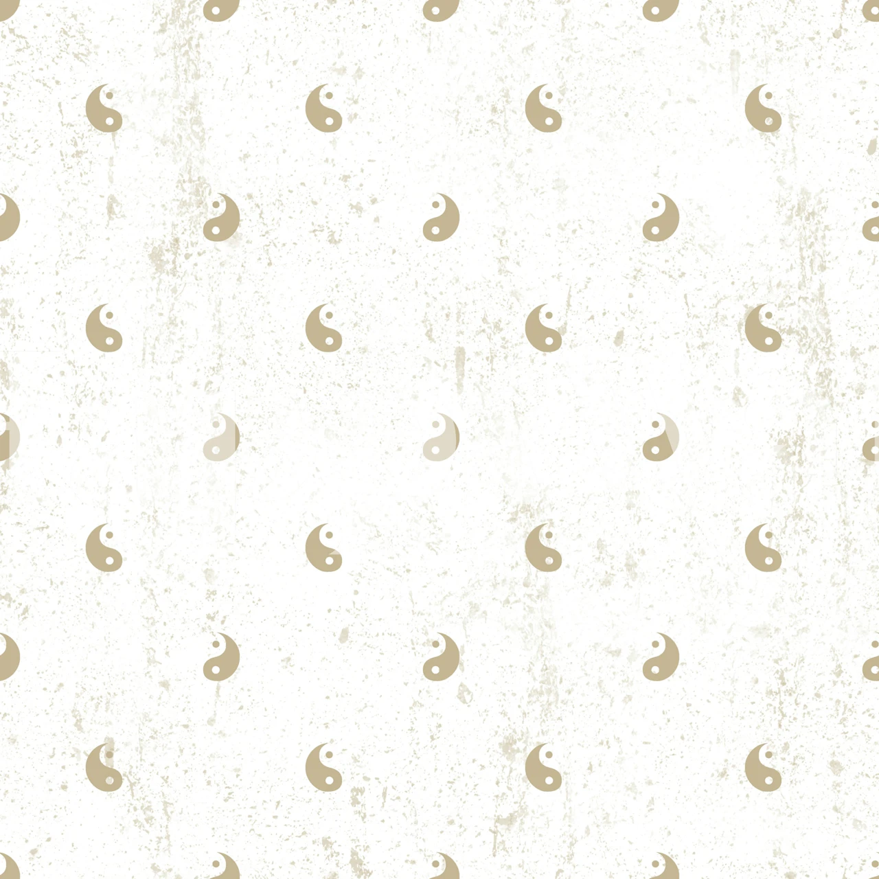Gold textured yin yang wallpaper in a room