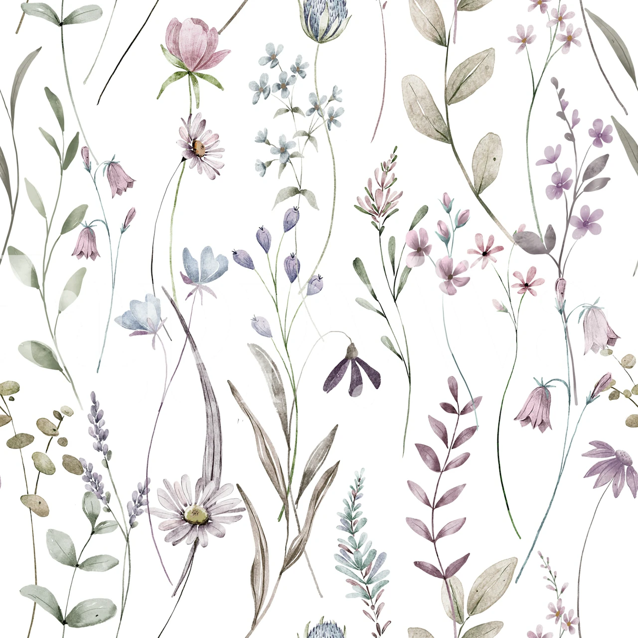 Lavender Blush Garden Florals tapetti huoneessa