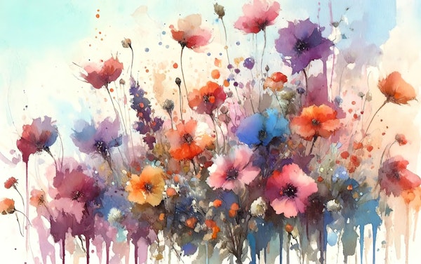 Wildflower Meadow Watercolor