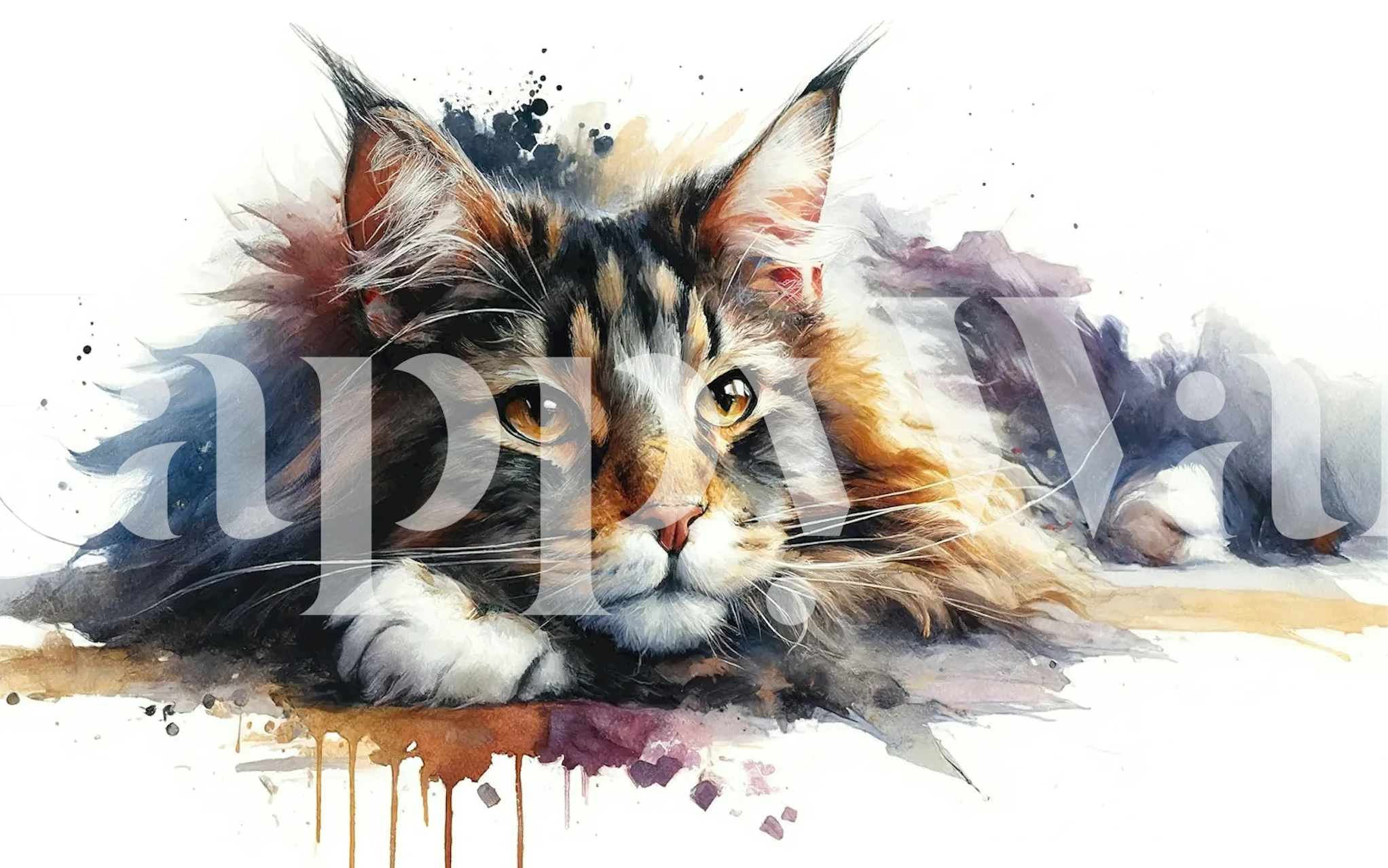 Maine Coon Resting Portrait wallpaper